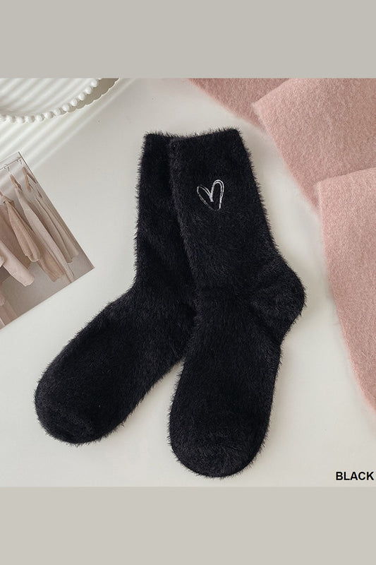 Warm Hearts Fuzzy Socks.