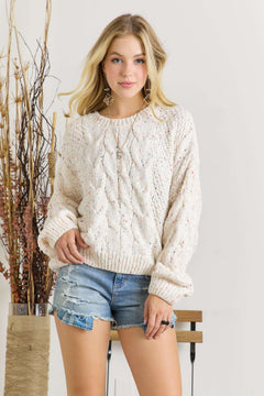 Certain Comforts Cable Knit Sweater- 2 Colors!