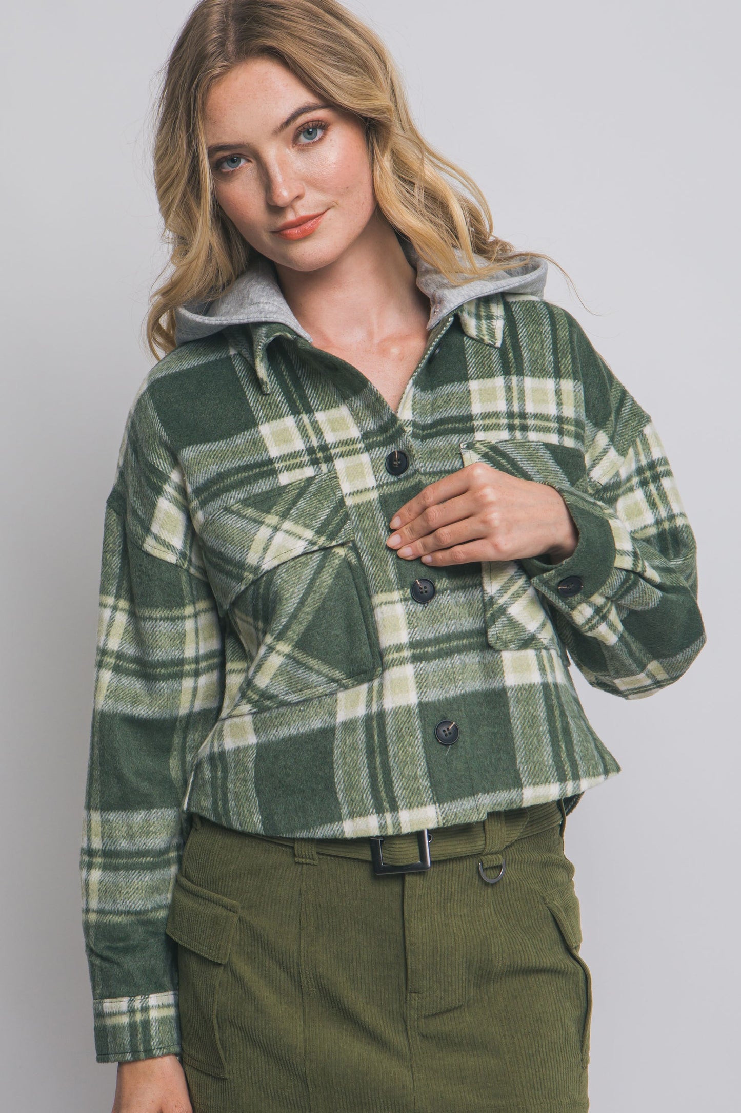 Autumn Detachable Hood Plaid Shacket- 4 Colors!