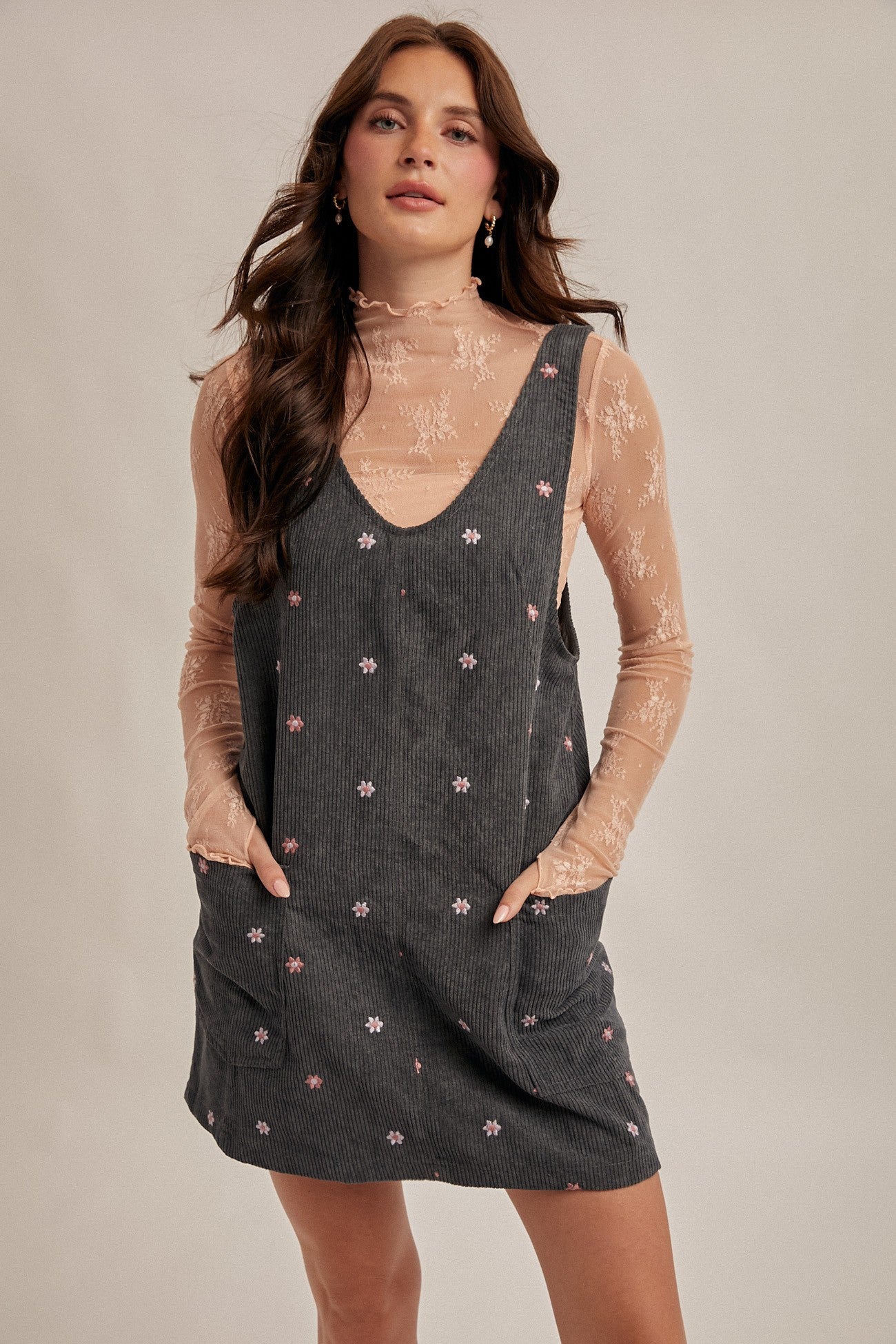 Simply Fall Corduroy Overall Dress- 2 Colors!