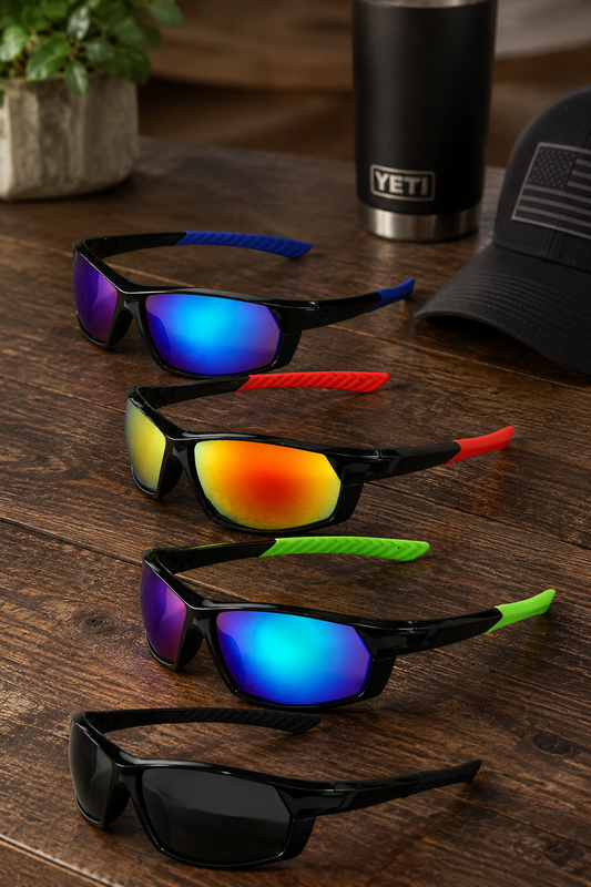 Men's Mirror Lens Rectangle Sport Sunglasses