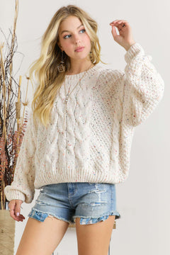 Certain Comforts Cable Knit Sweater- 2 Colors!