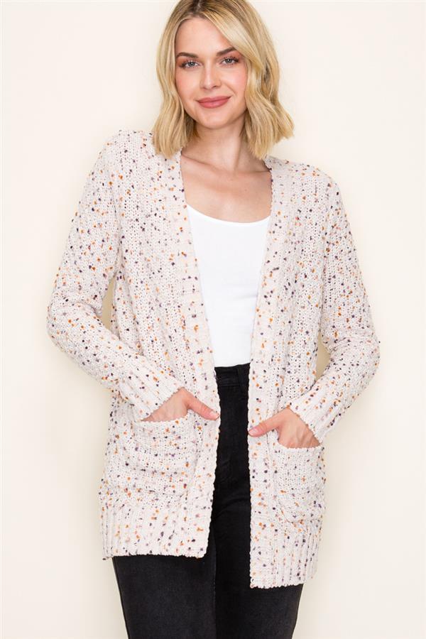 Samara Popcorn Open Front Cardigan