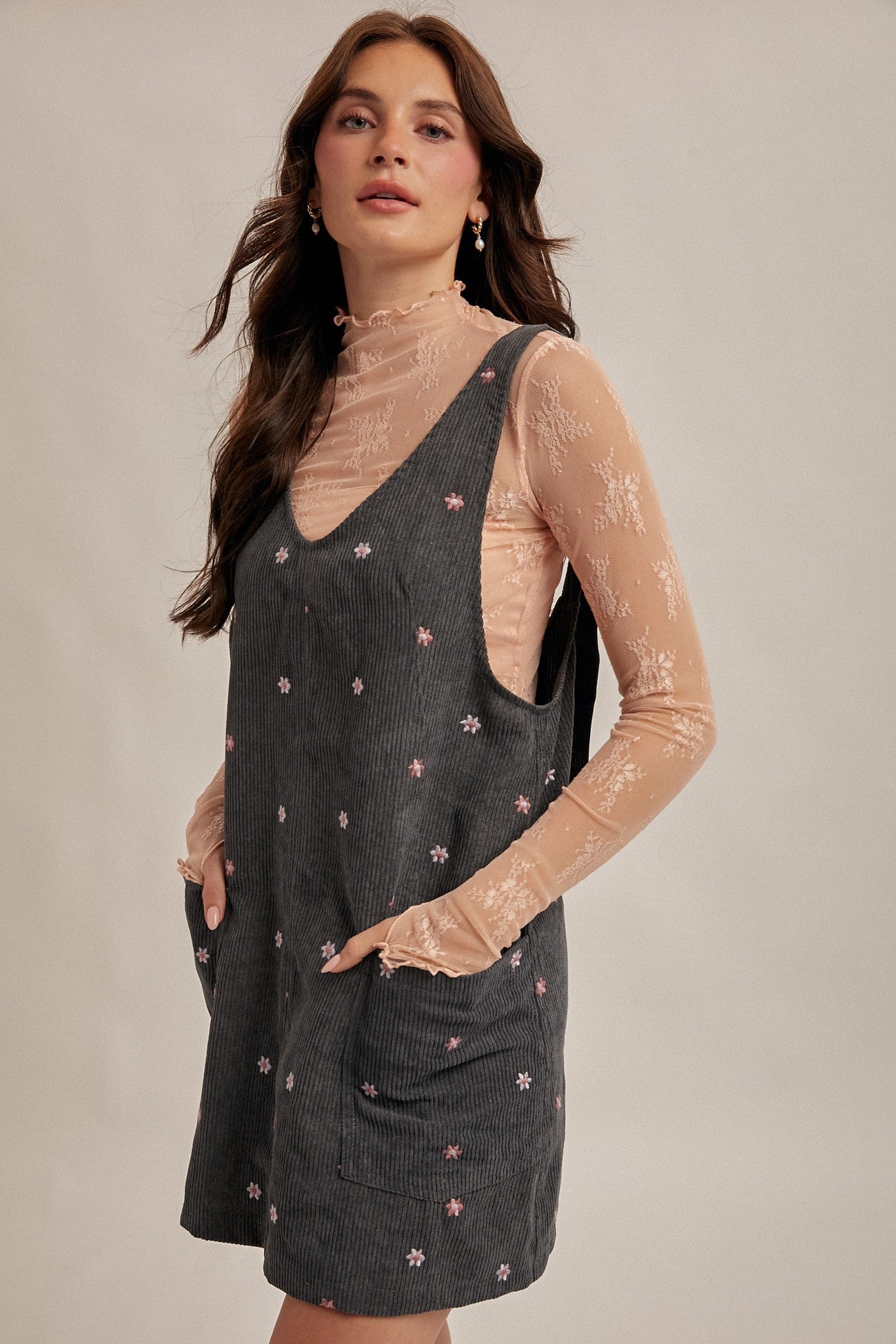 Simply Fall Corduroy Overall Dress- 2 Colors!