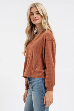 Change My Mind V-Neck Knit Top