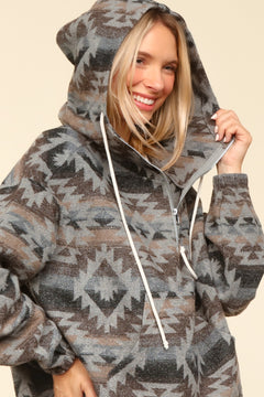 Arizona Nights Aztec Half Zip Hoodie