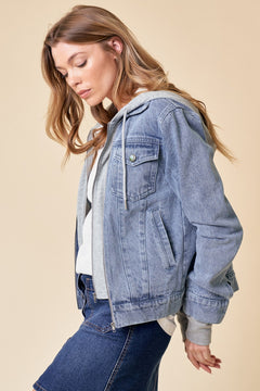 Compelling Story Denim Hoodie Jacket