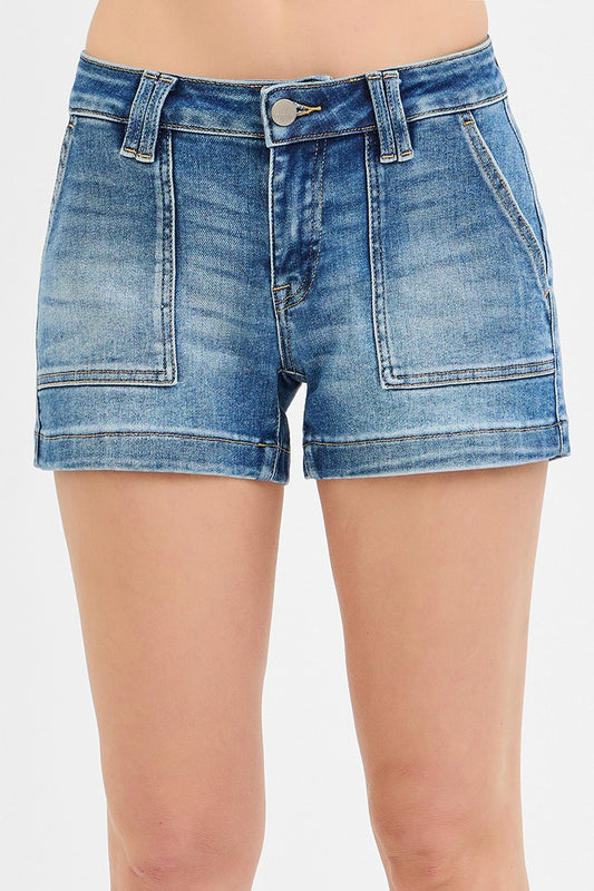 RISEN Low Rise Patch Pocket Shorts