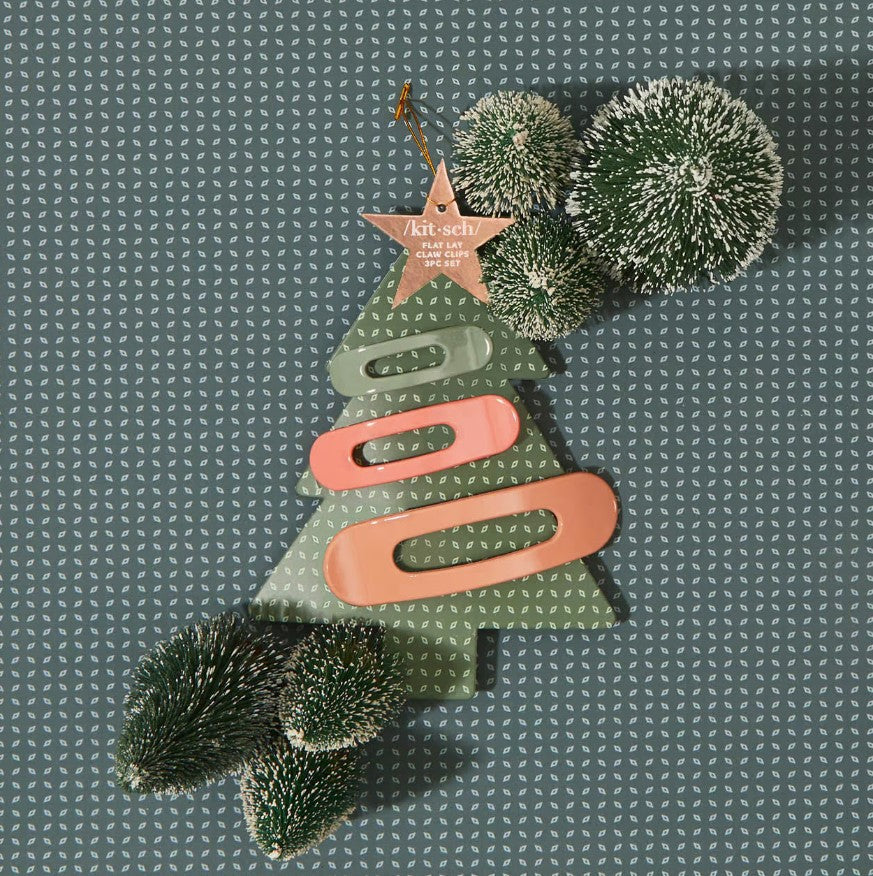 Holiday Flat Claw Clips.