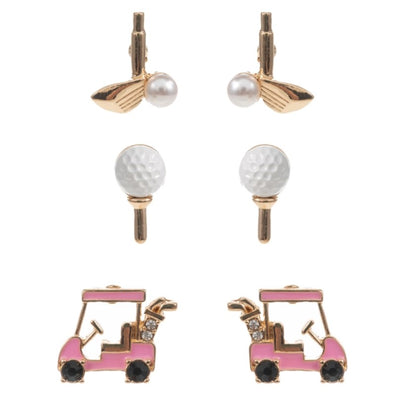 Golf Set Enamel Earrings