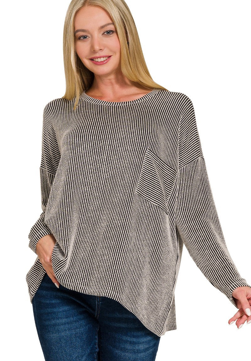 DOORBUSTER Ribbed Striped Long Sleeve