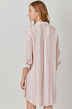 Nylie Striped Shirt Dress - North Threads