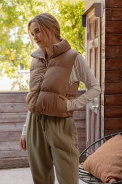 James Reversible Crop Puffer Vest- 3 Colors!