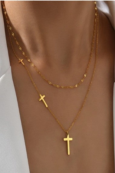 Free Cross Layered Necklace