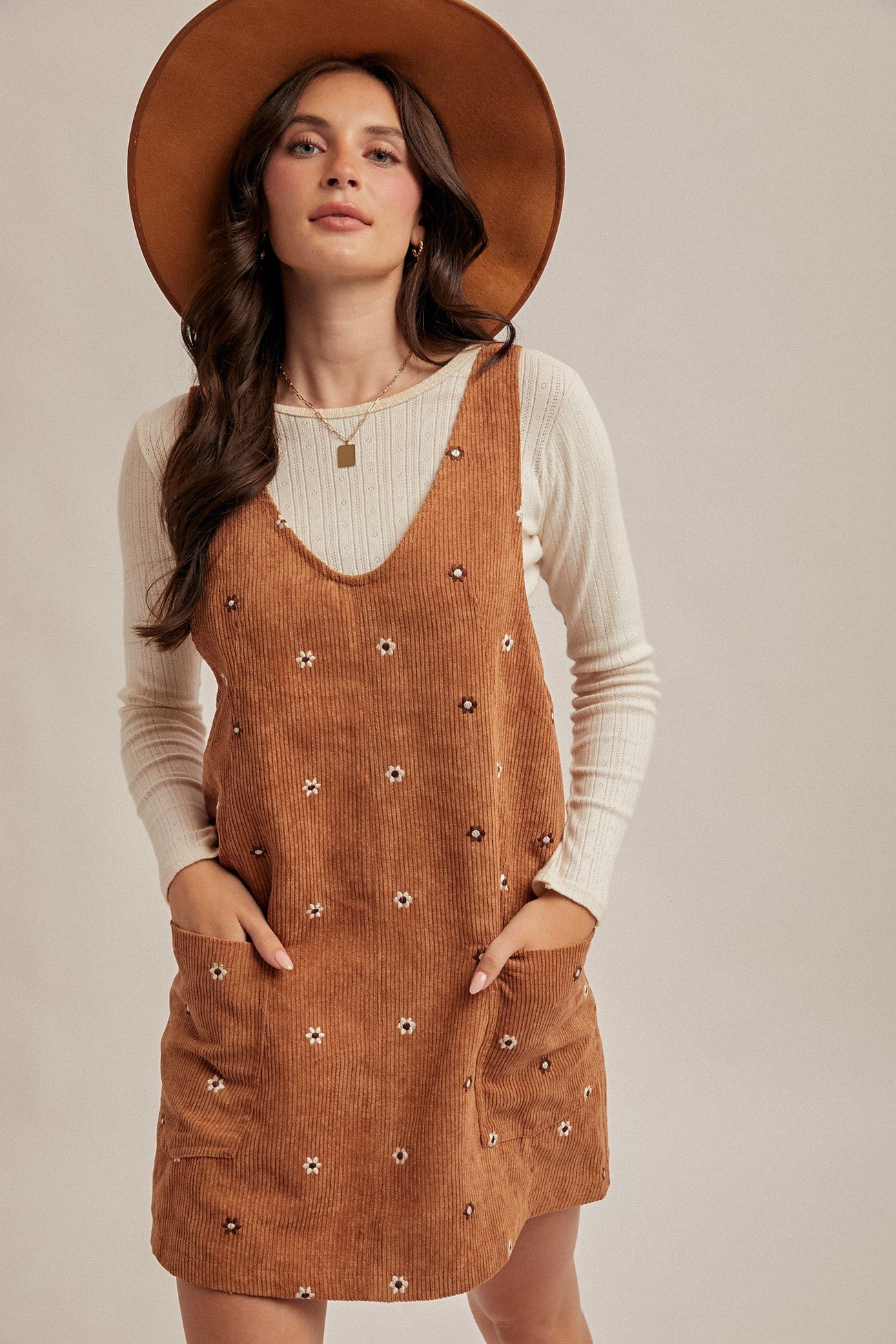 Simply Fall Corduroy Overall Dress- 2 Colors!