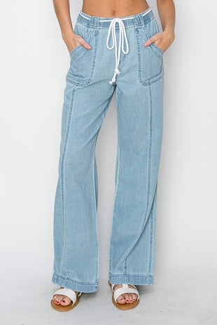 RISEN High Rise Wide Leg Jeans