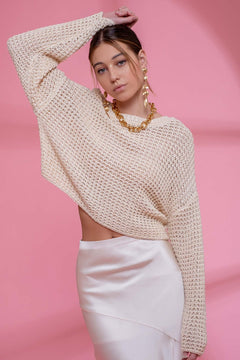 Evermore Crochet Knit Sweater- 2 Colors!