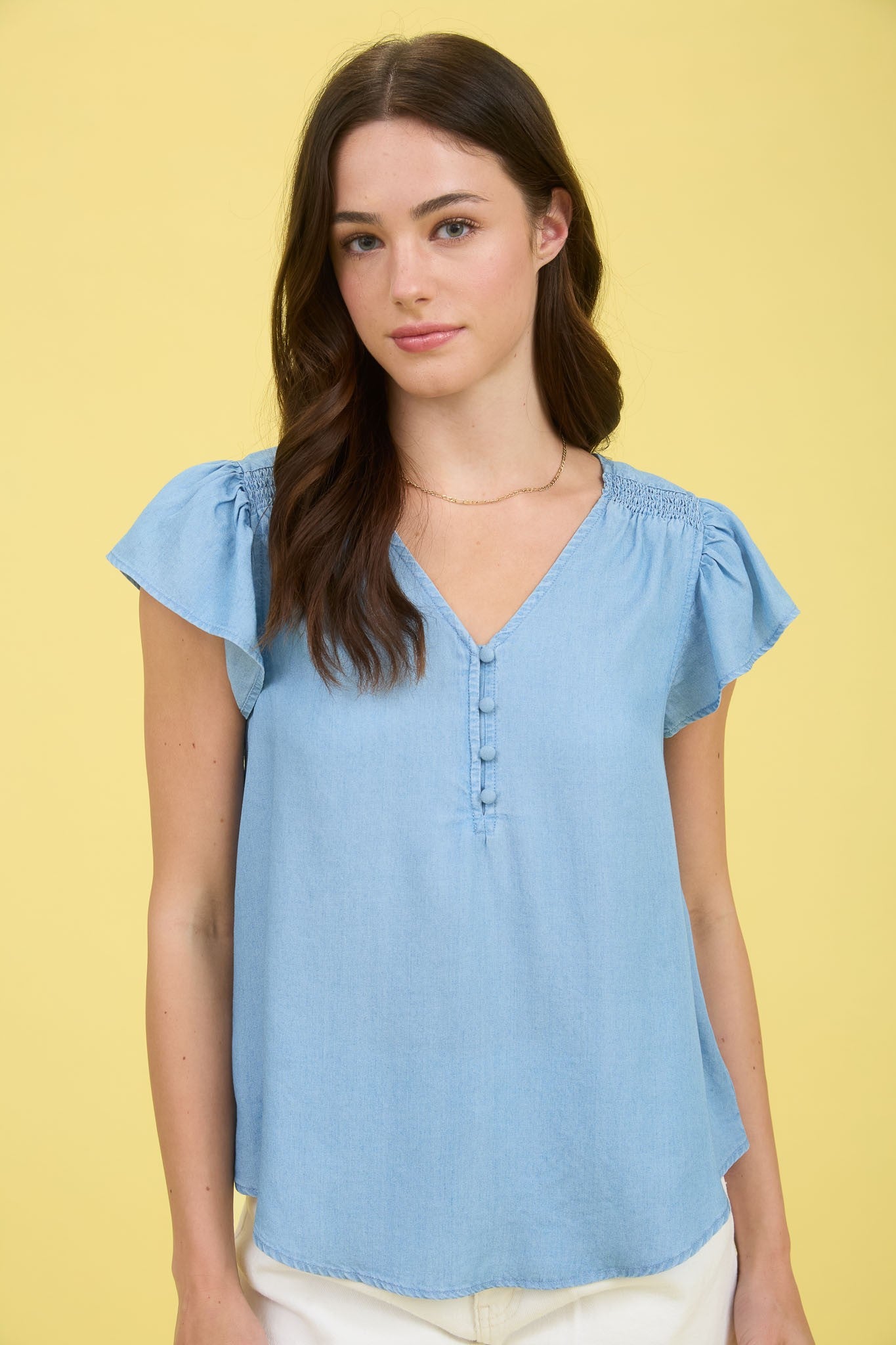 Shanice V-Neck Ruffle Sleeve Top