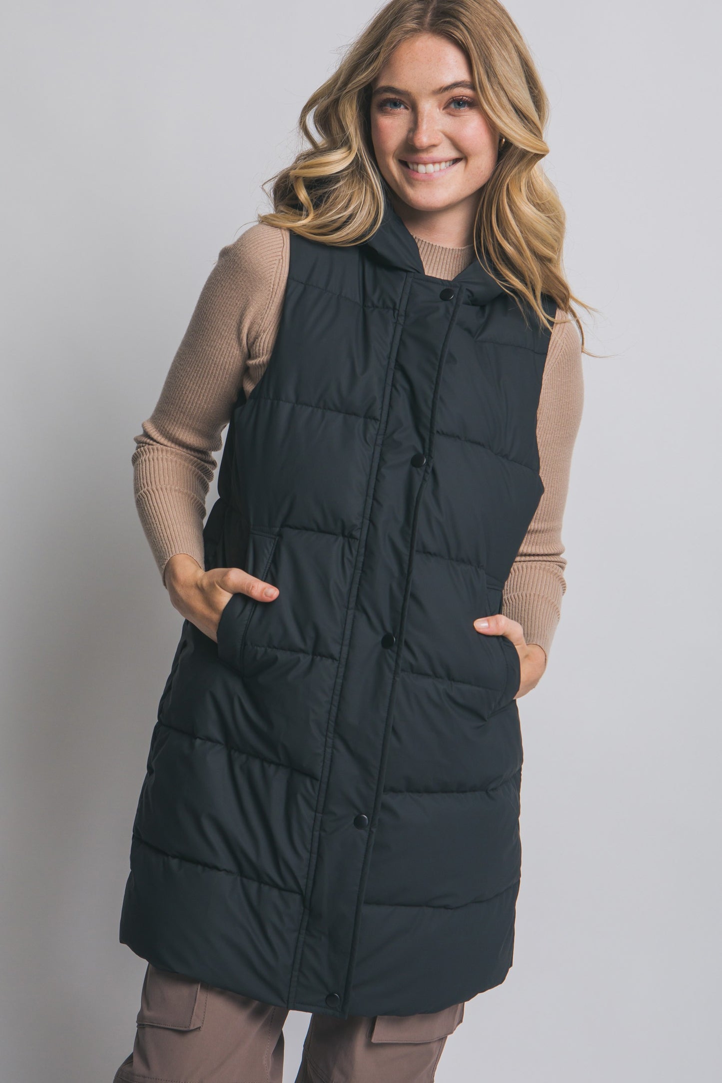 Dora Hooded Long Puffer Vest- 2 Colors!