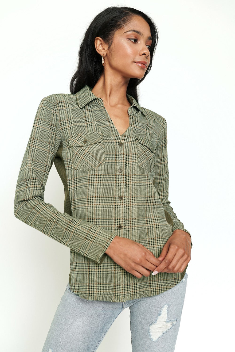 DOORBUSTER: Plaid Mix Slim Fit Shirt