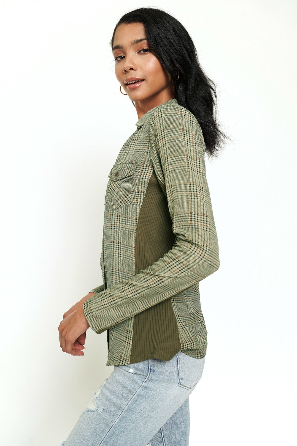 DOORBUSTER: Plaid Mix Slim Fit Shirt