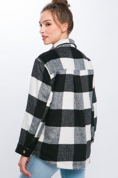 Myka Fleece Plaid Shacket- 4 Colors!.