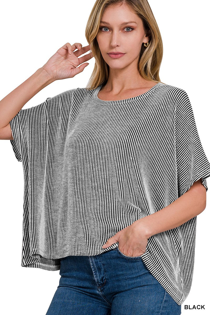 Mairi Ribbed Oversized Top- 4 Colors!.