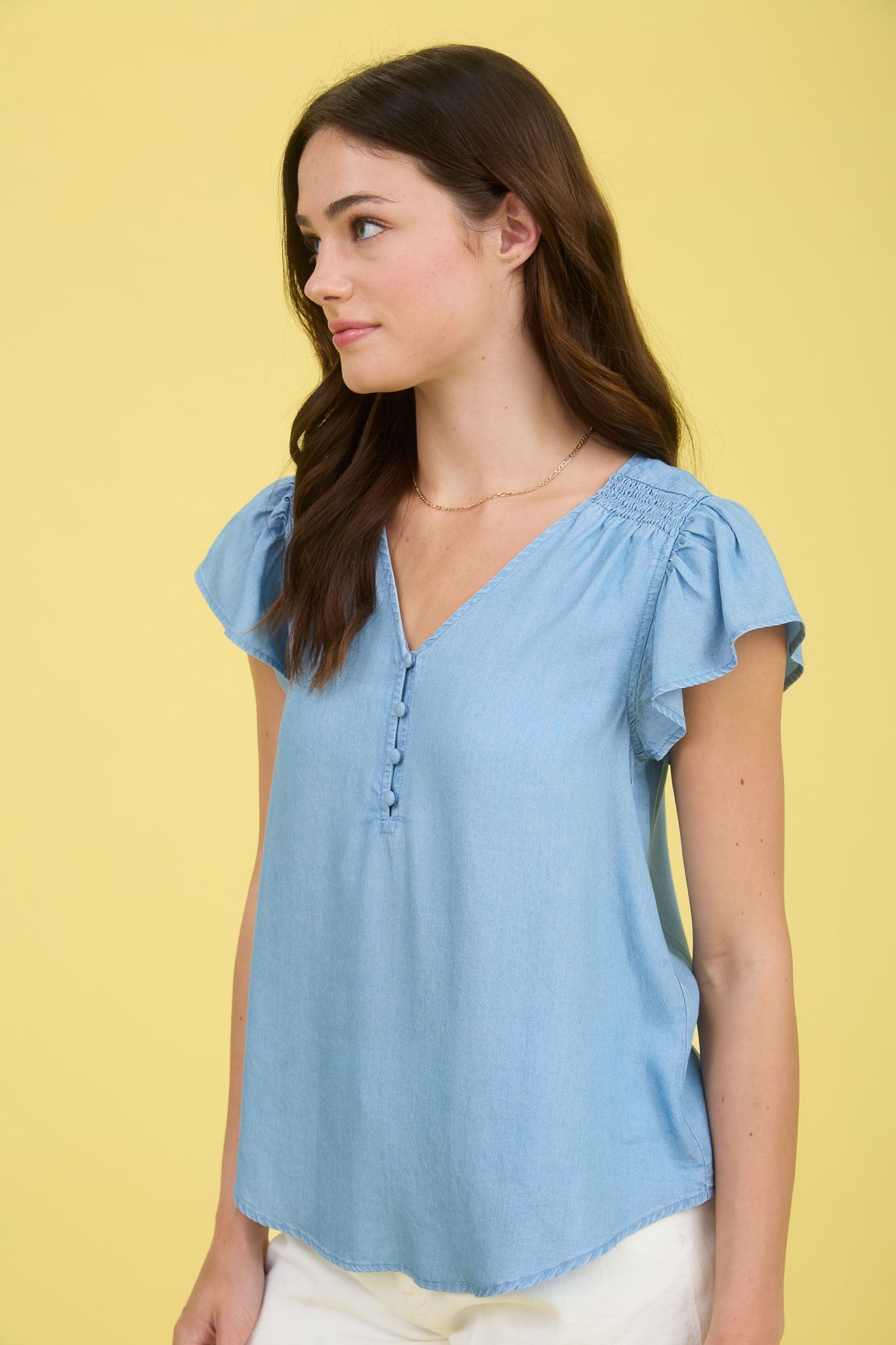 Shanice V-Neck Ruffle Sleeve Top