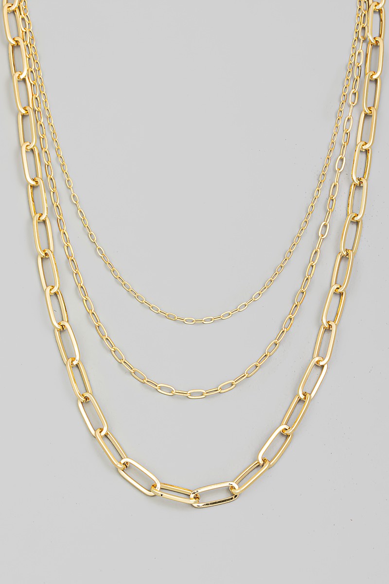Triple Oval Chain Link Necklace