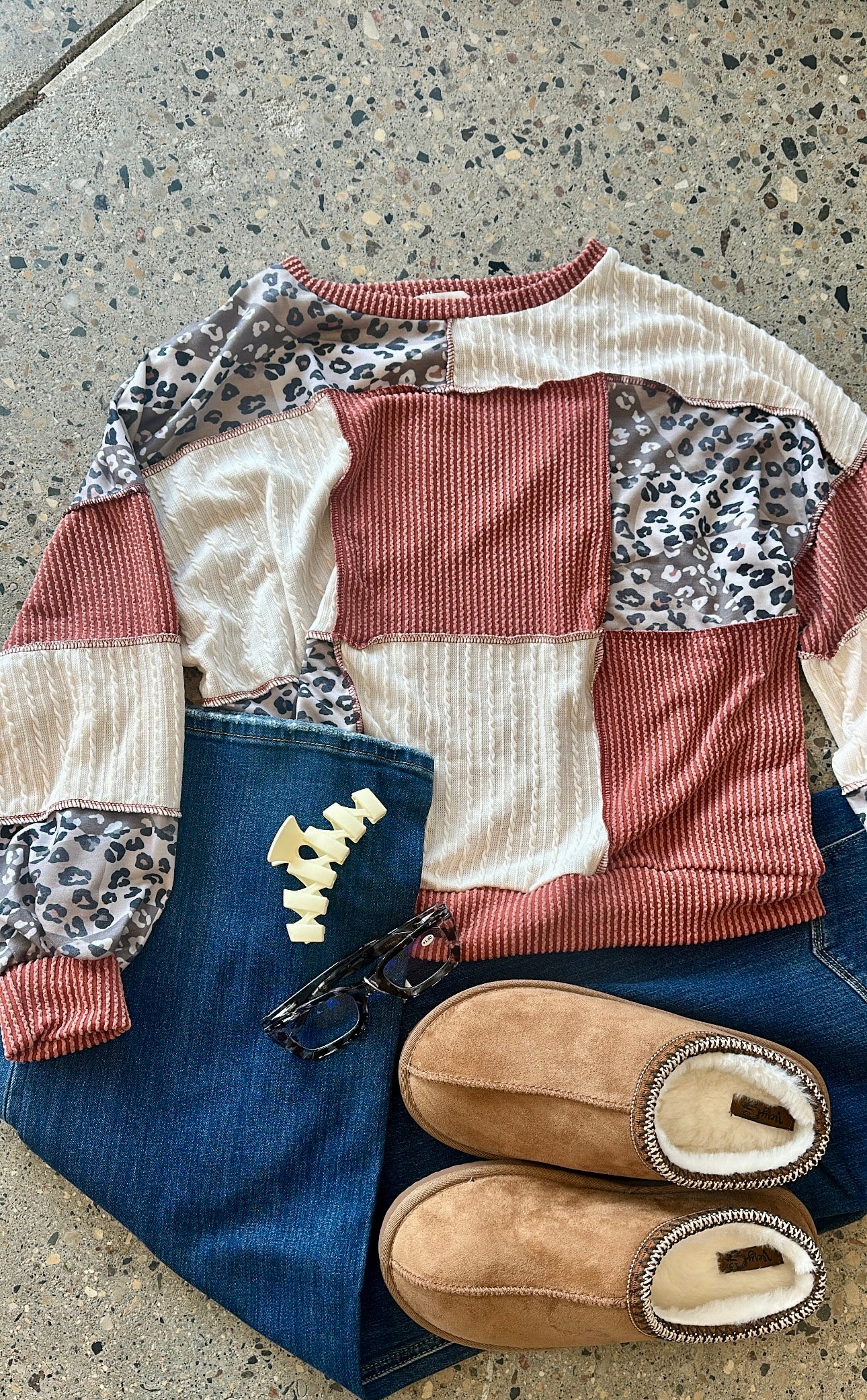 Reign Cable Knit Leopard Pullover