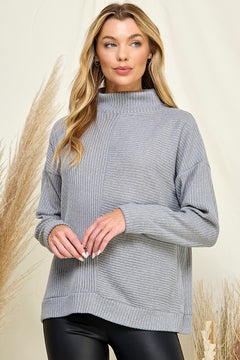 What I Need Ribbed Turtle Neck Top