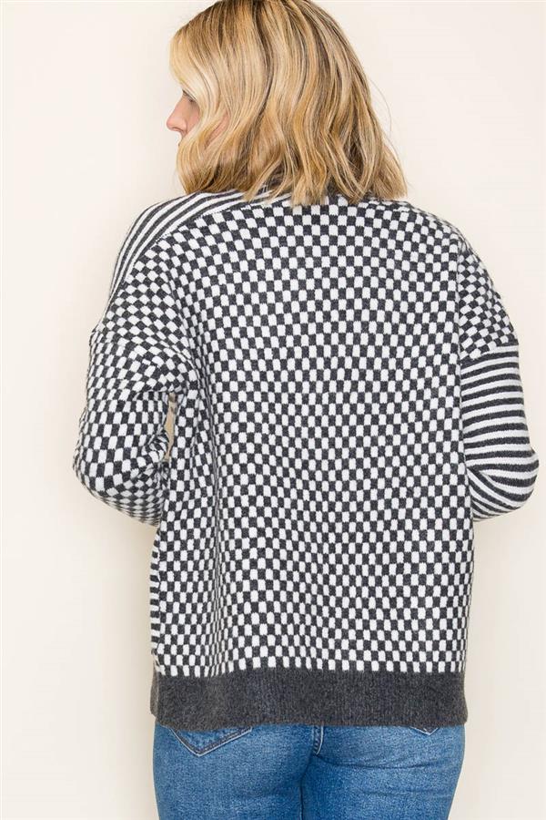 Aleaha Mix Pattern Cardigan