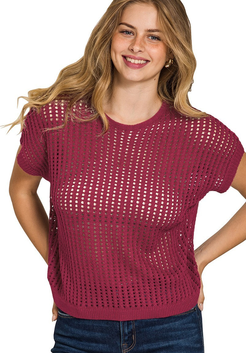 Bayside Crochet Knit Sweater-6 Colors!