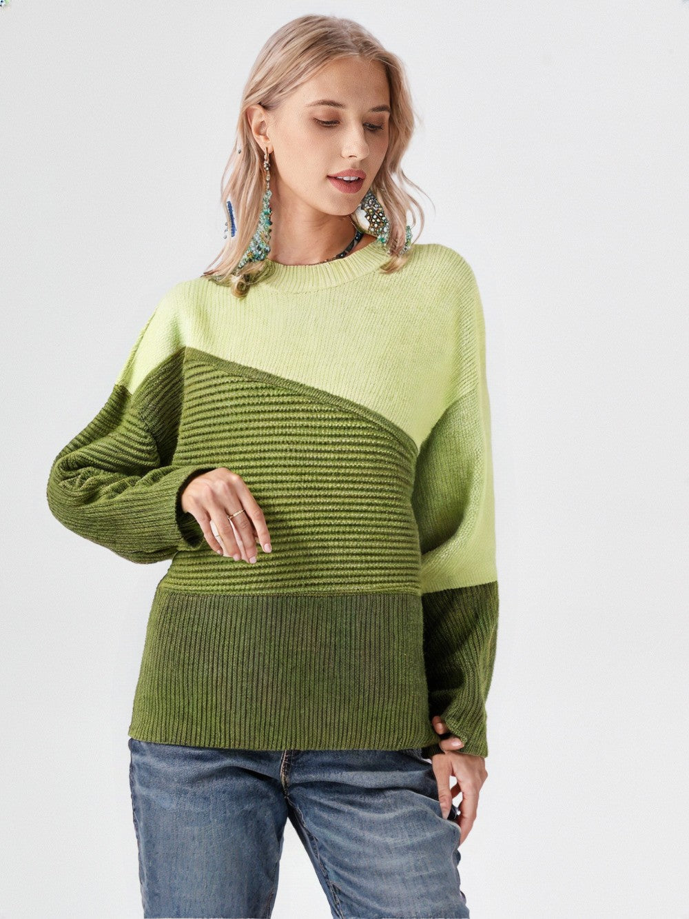 DOORBUSTER: Diagonal Colorblock Sweater