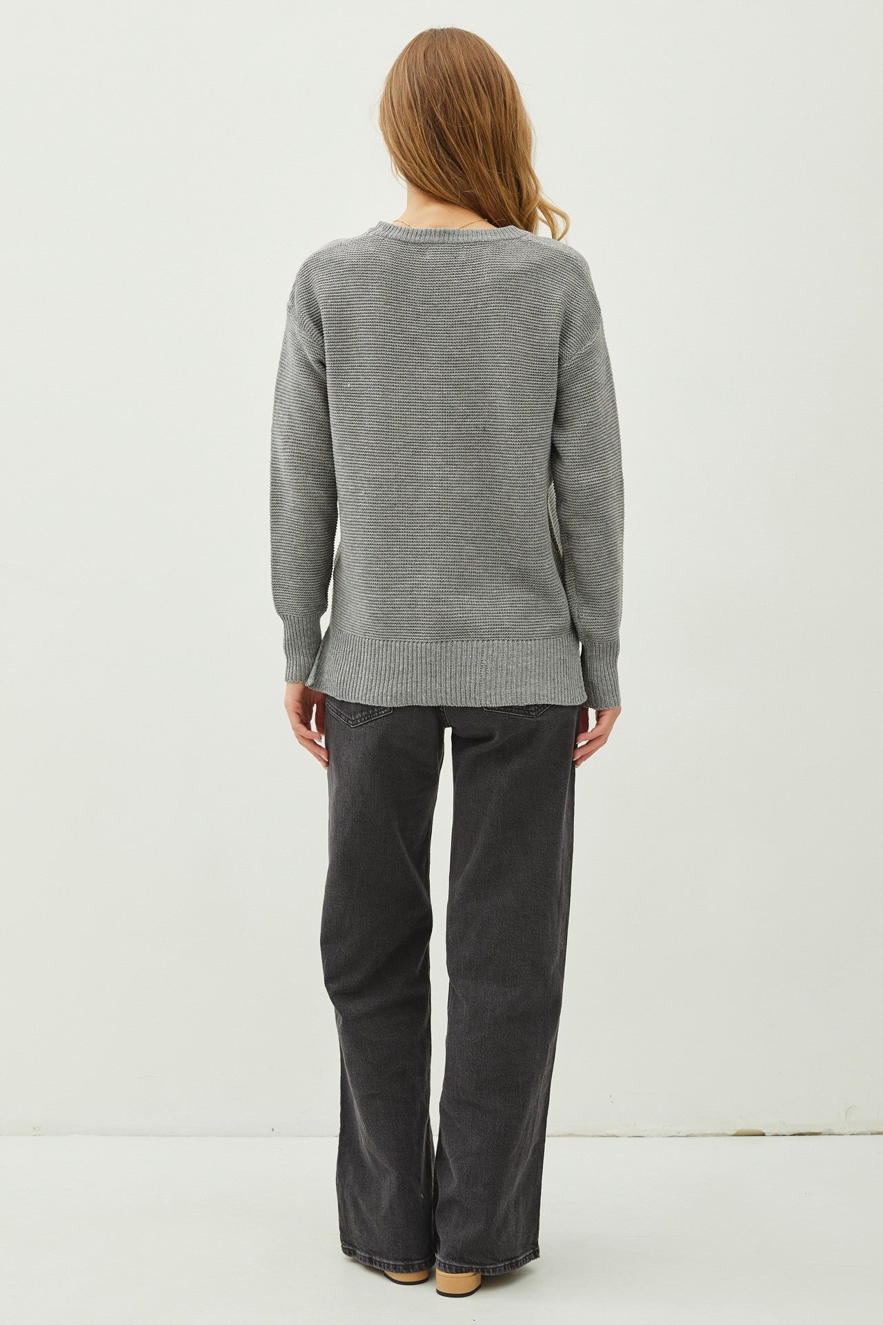 Round Neck Boyfriend Fit Sweater-6 Colors