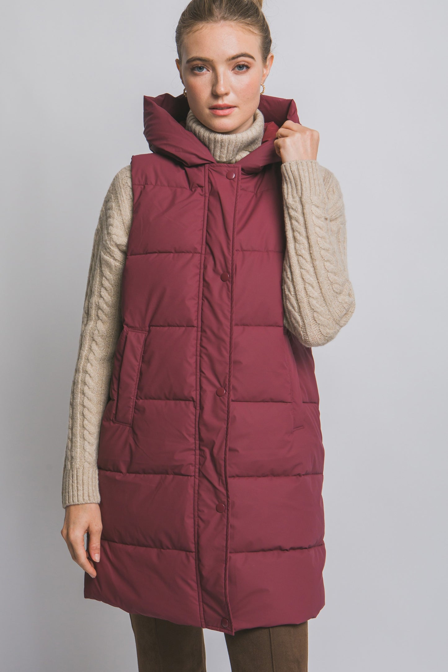 Dora Hooded Long Puffer Vest- 2 Colors!
