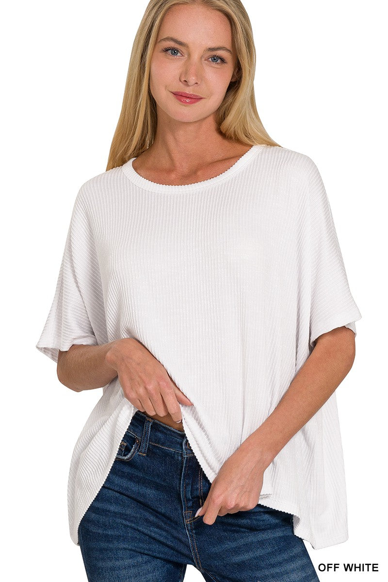 Mairi Ribbed Oversized Top- 4 Colors!.