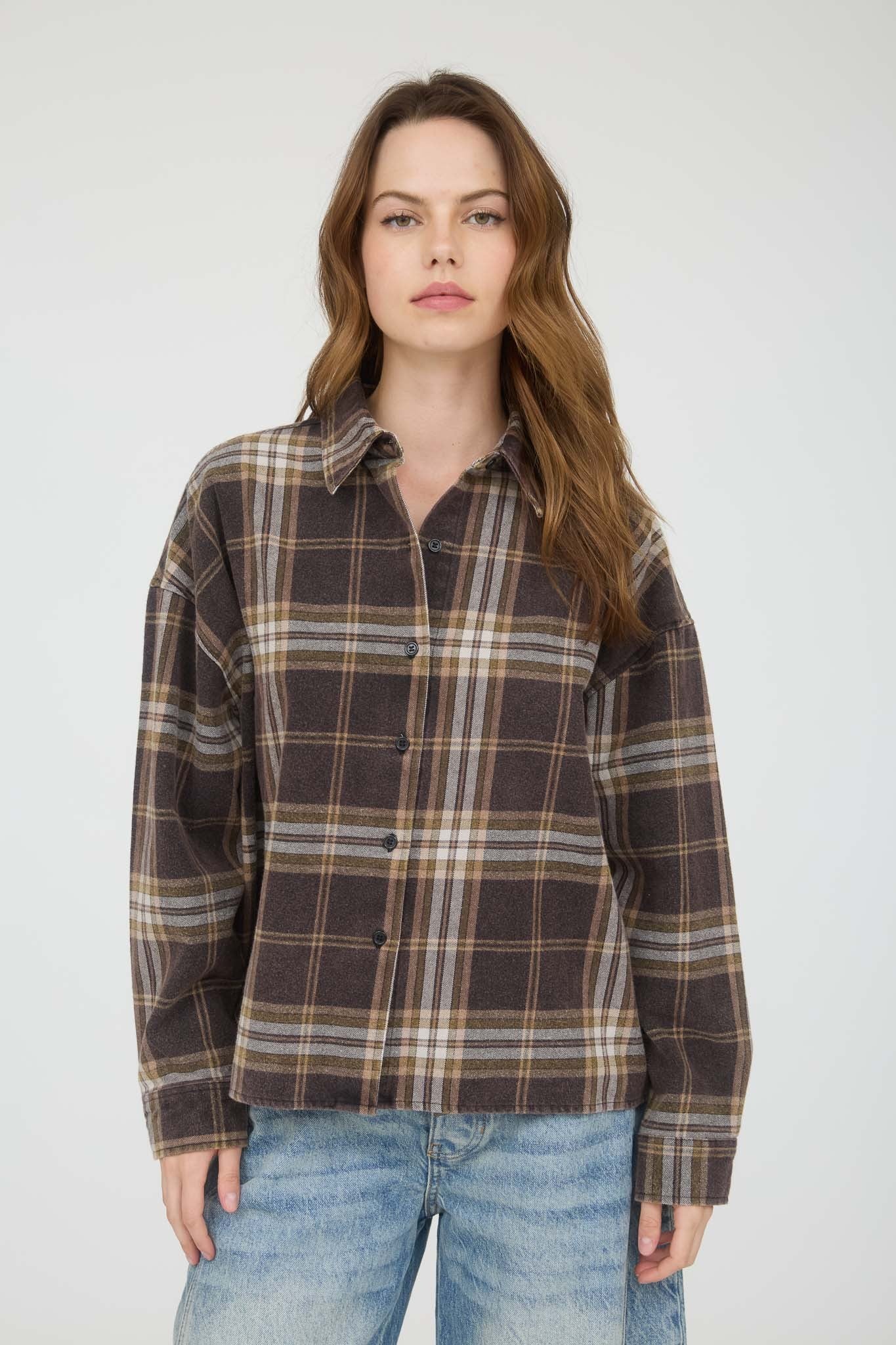 Wind Down Plaid Boxy Shacket- 2 Colors!