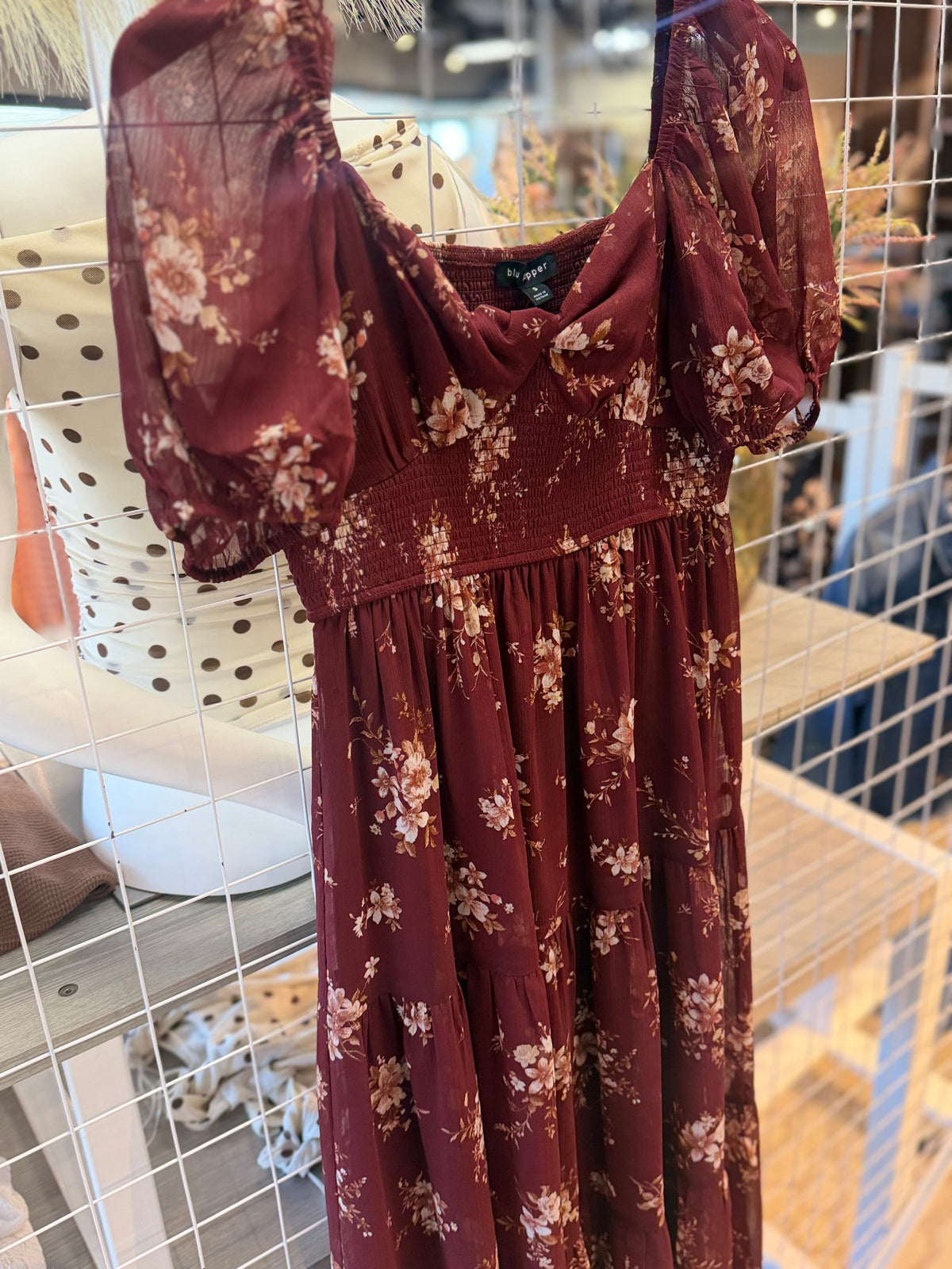 Ditsy Floral Smocked Midi Dress