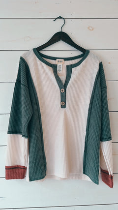 DOORBUSTER 2Tone Waffle Knit Top