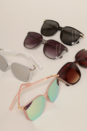 Glitter Detail Square Sunglasses- ASSORTED!.