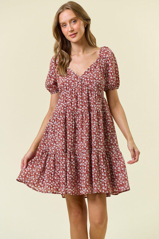Harmonious Garden Floral Mini Dress