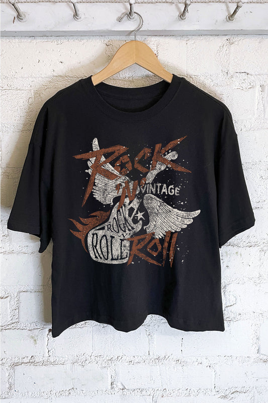 Vintage Rock'n'Roll Graphic Crop Tee