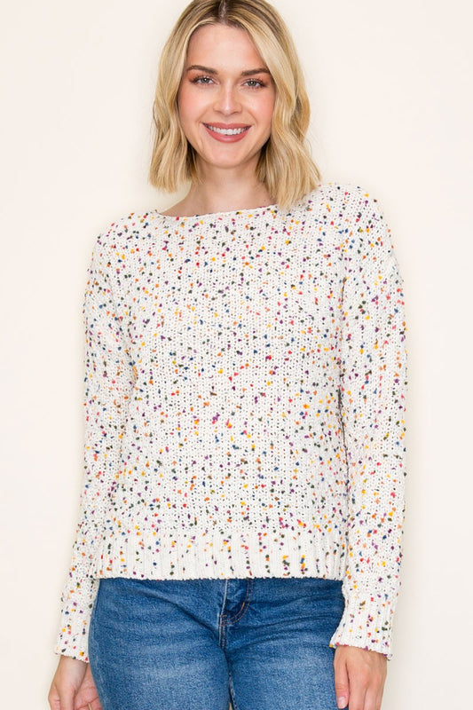Popcorn Boatneck Pullover