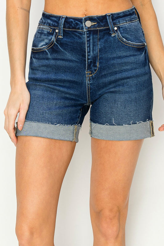 RISEN High Rise Cuffed Shorts
