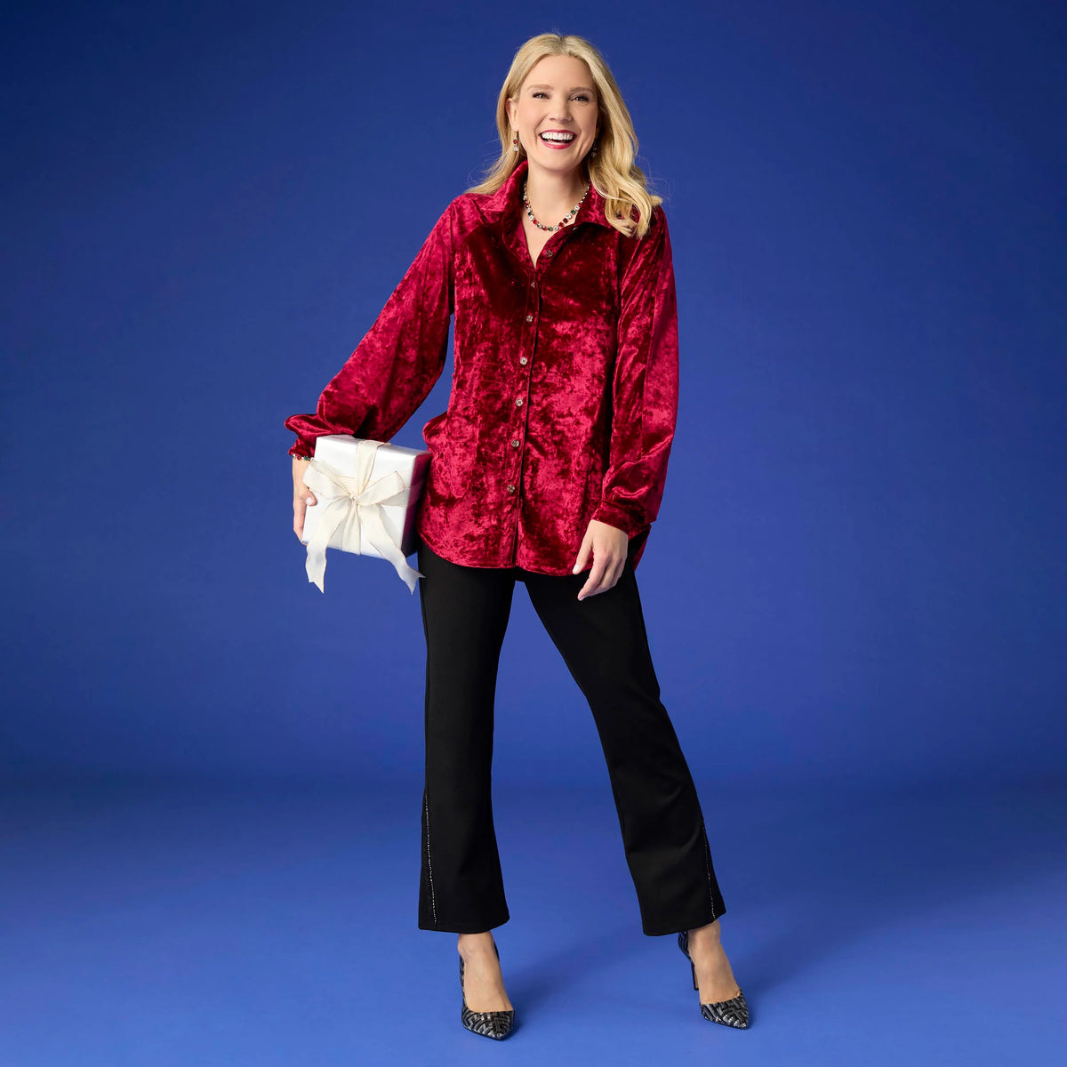 Celyse Lace & Rhinestone Flare Pants