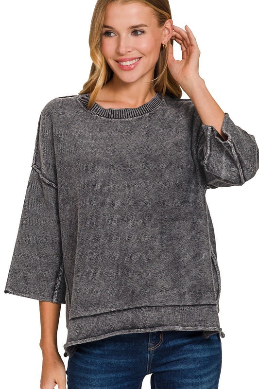 Jameson 3/4 Sleeved Boxy Sweater