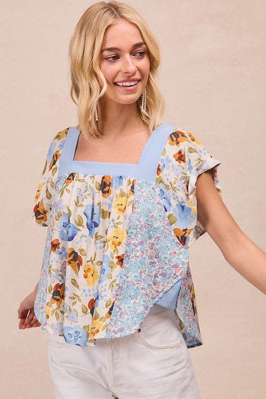 Flower Patch Floral Mix Print Top