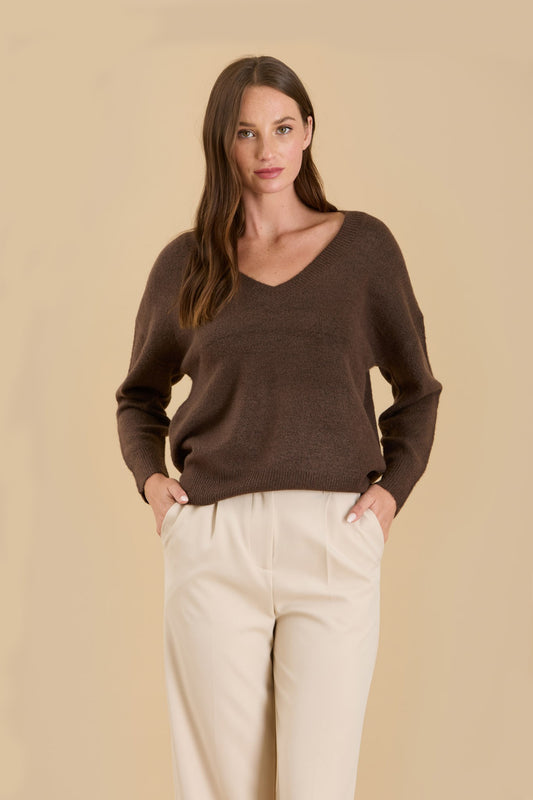 Lisa V-Neck Drop Shoulder Sweater