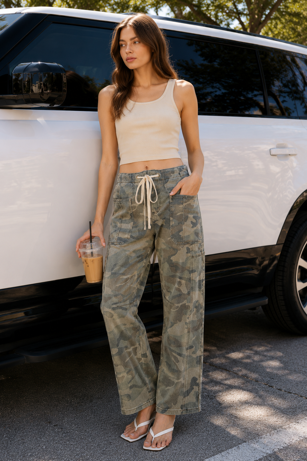 Risen Jeans Slouchy Barrel Camo Pants